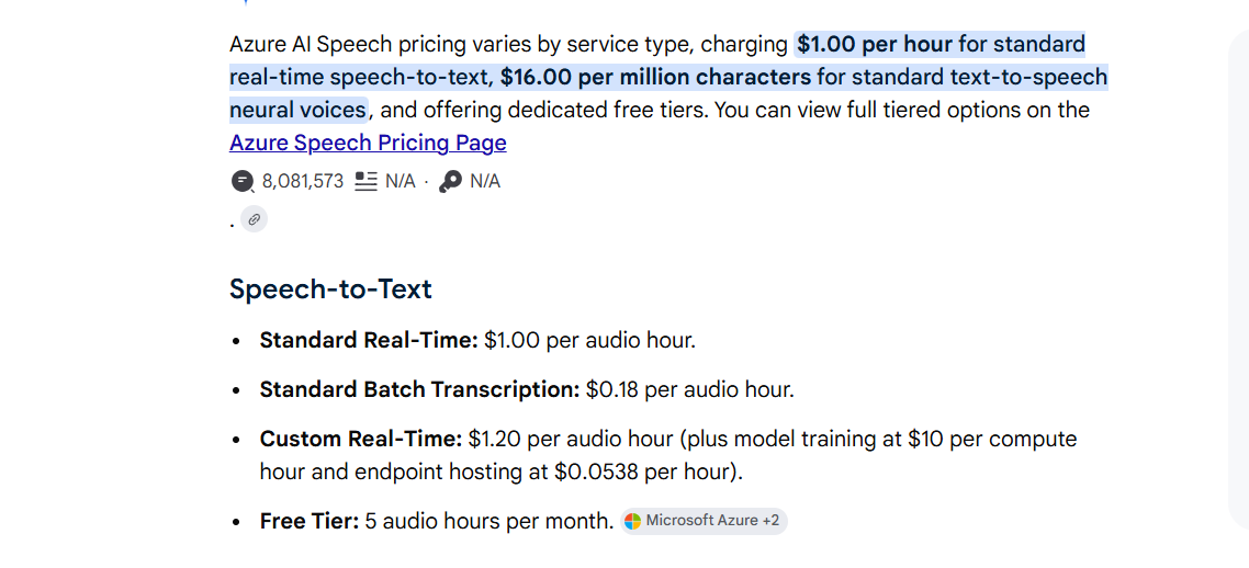 Azure Speech Pricing Plans and Details 