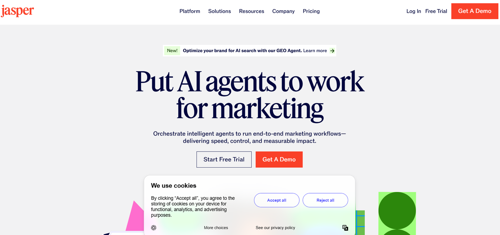 Jasper AI - asper AI is a marketing-focused AI writing platform that generates content using trained brand voice