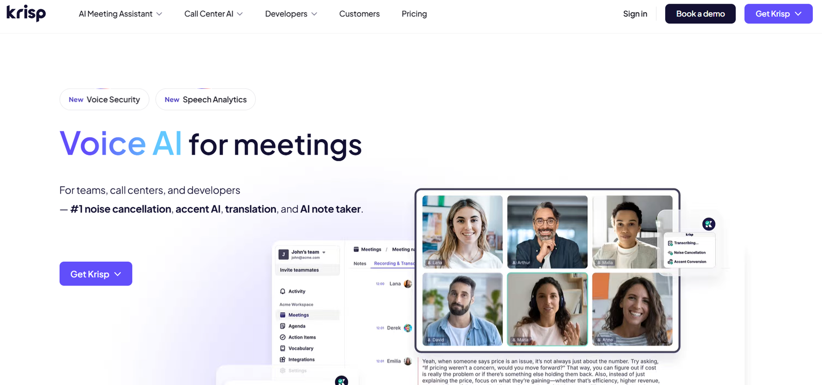 Krisp AI - Krisp AI is a voice productivity platform that started as a noise cancellation engine in 2017 and ex