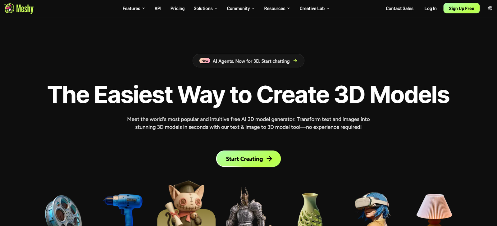 Meshy AI - Meshy AI is a browser-based 3D model generator that converts text descriptions and reference images 