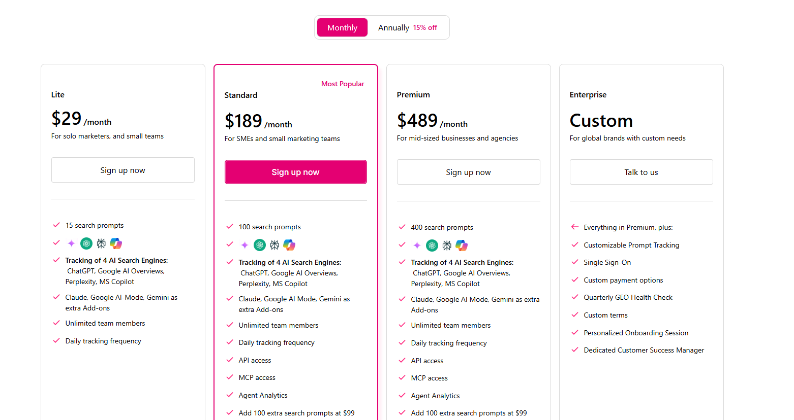 Otterly AI Pricing Plans and Details
