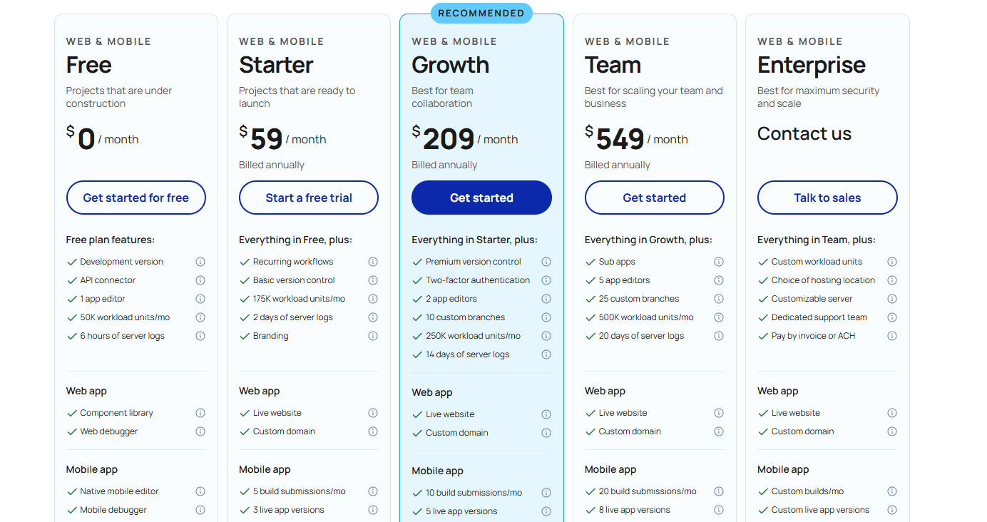 Bubble AI Pricing Plans and Details