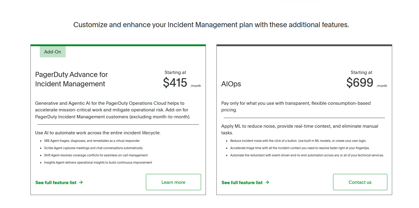PagerDuty Pricing Plans and Details