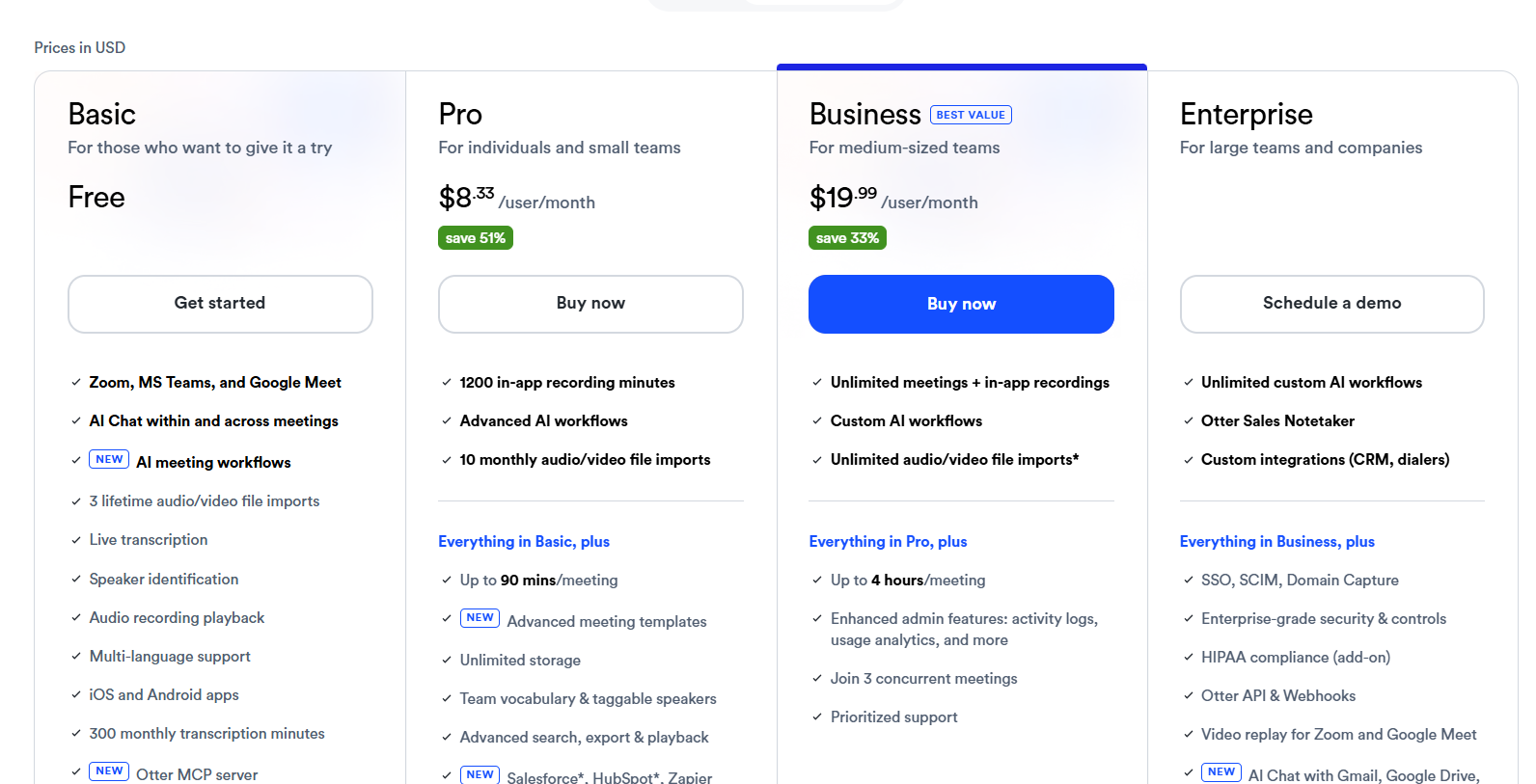 Otter AI Pricing Plans and Details