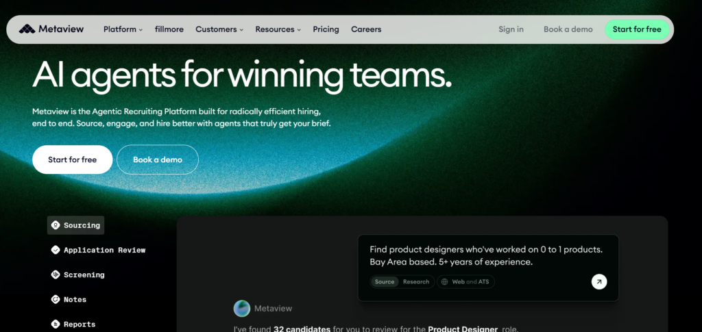 Metaview AI interview notetaker capturing live coding assessments and ATS scorecards
