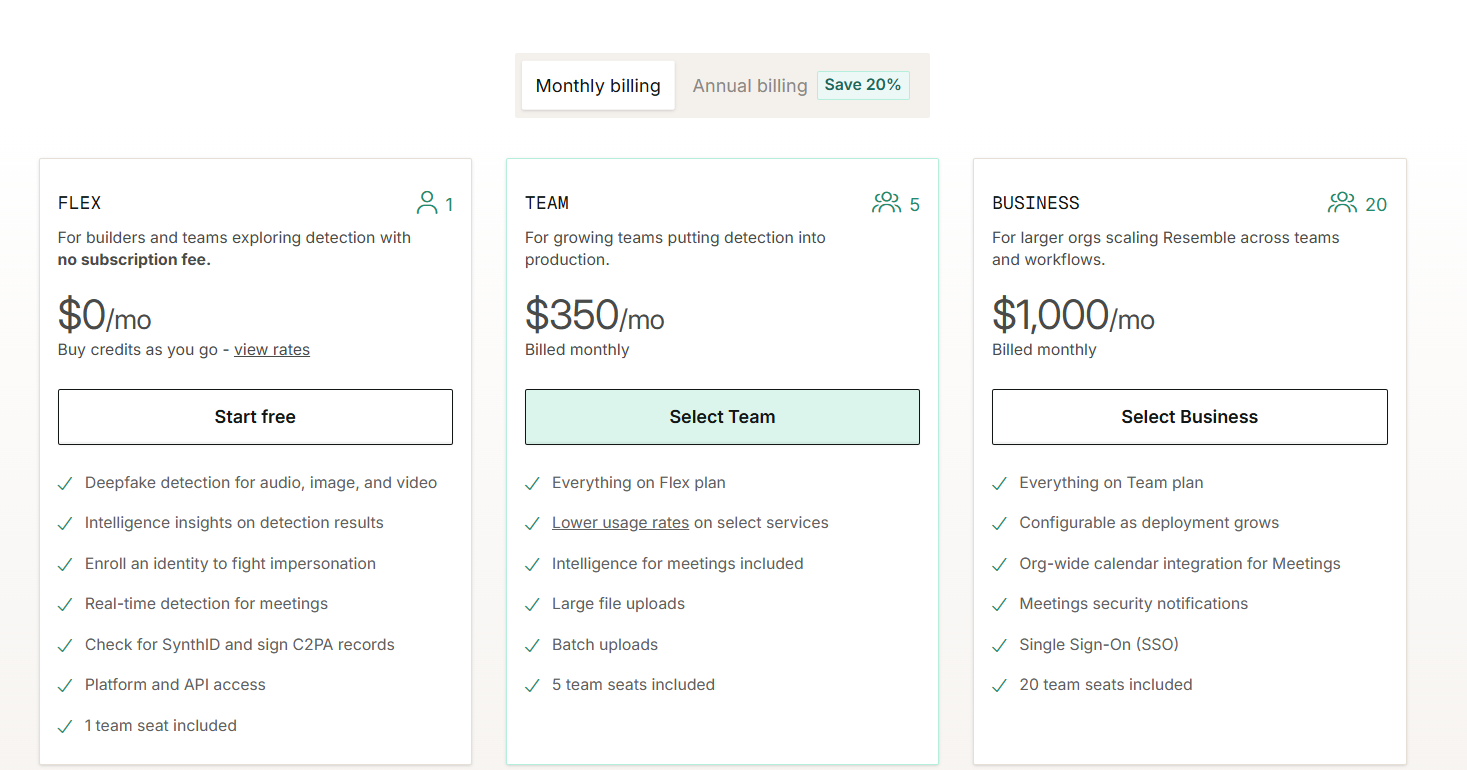 Resemble AI Pricing Plans and Details