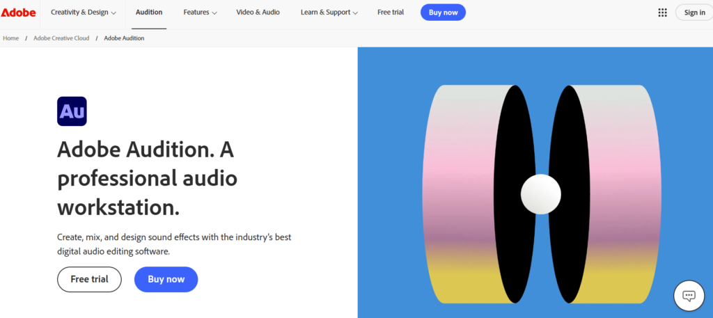 Adobe Audition professional audio editing and restoration software