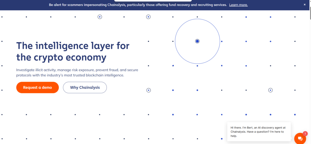 Chainalysis blockchain forensics platform for KYT transaction risk scoring