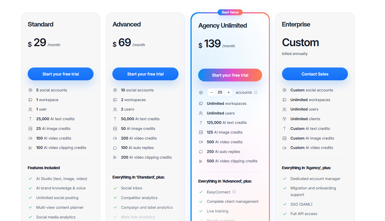 ContentStudio Pricing Plans and Details