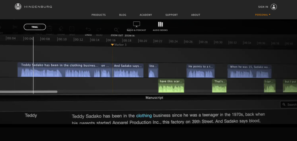 Hindenburg PRO audio editing software for podcasts radio and spoken word