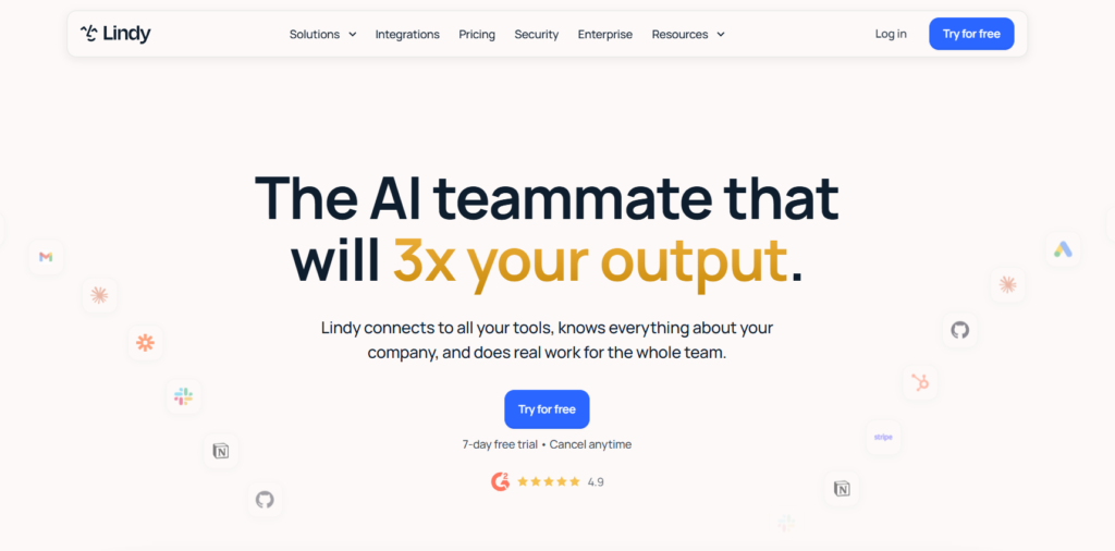 Lindy AI assistant for business automation, email, meetings and scheduling