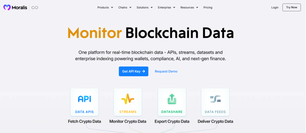 Moralis Web3 developer platform displaying cross-chain API and compute units pricing