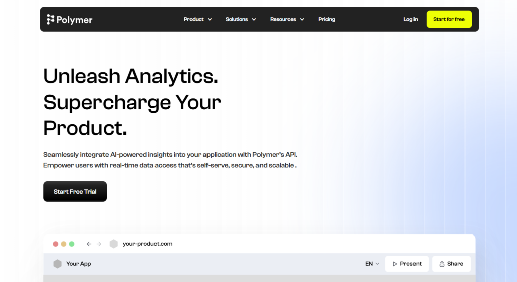 Polymer logo, no-code AI dashboard tool