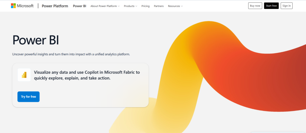 Microsoft Power BI logo, AI analytics and business intelligence tool
