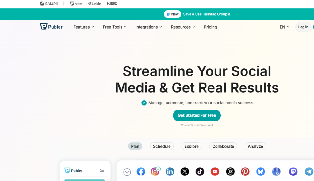 Publer AI social media scheduler for creating posts, automating publishing and managing social accounts