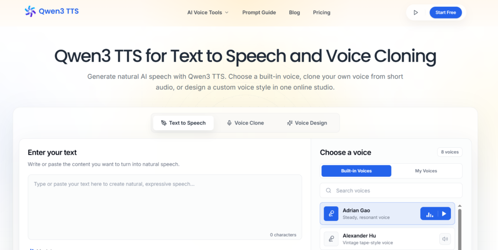 Qwen3-TTS open-source voice cloning model for local speech generation
