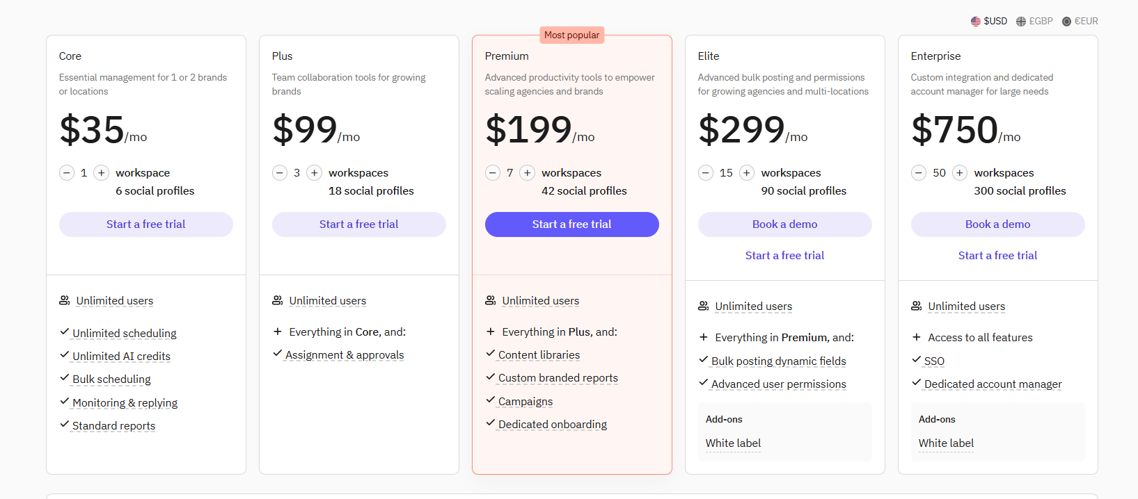 Sendible Pricing Plans and Details
