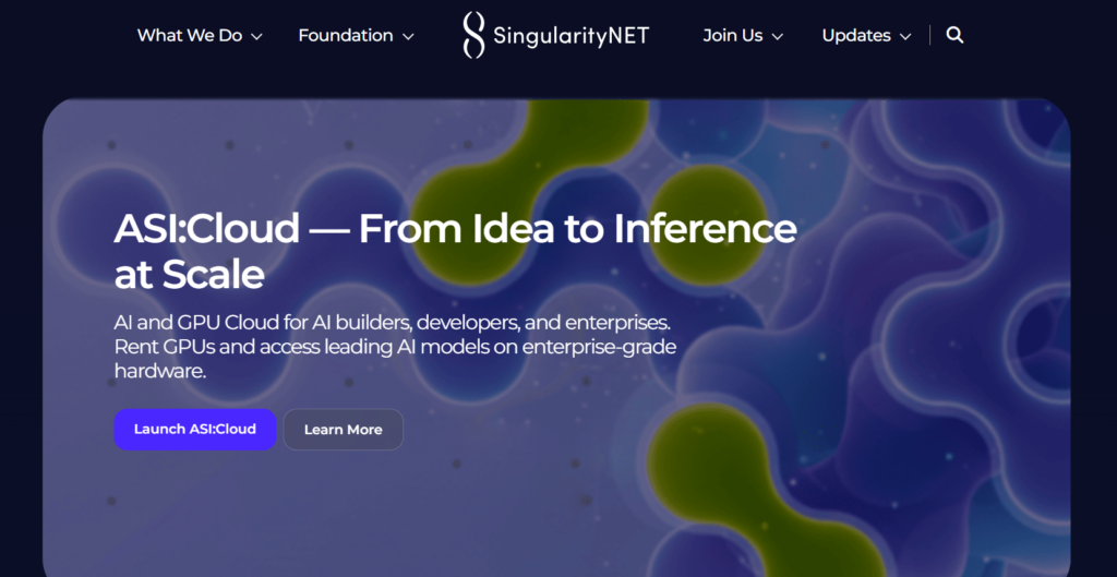 SingularityNET decentralized AI marketplace for AGIX token model services