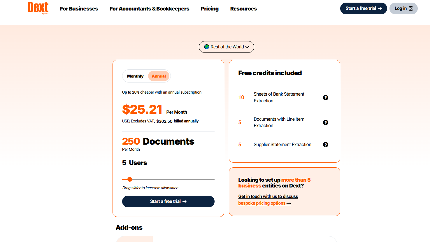 Dext Pricing Plans and Details