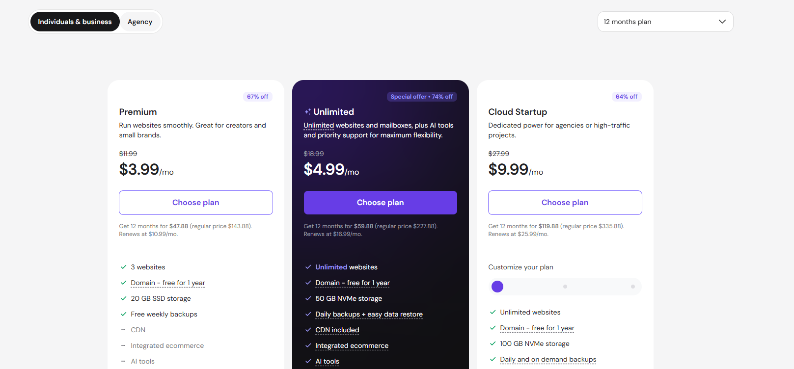 Hostinger AI Pricing Plans and Details