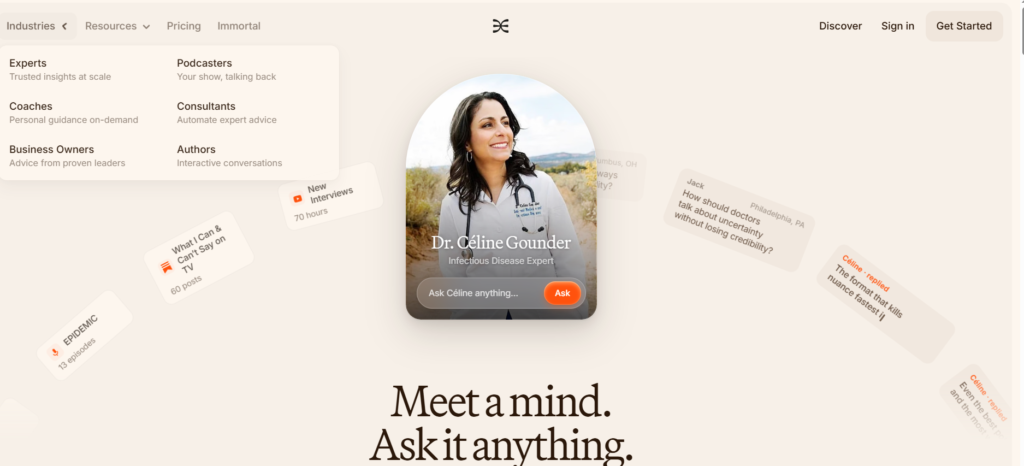 Delphi AI digital mind and voice cloning interface for content creators