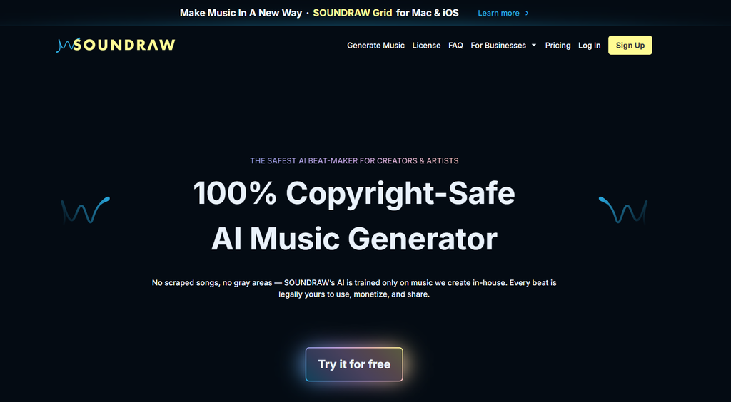 Soundraw AI music generator for royalty-free background music and creator content