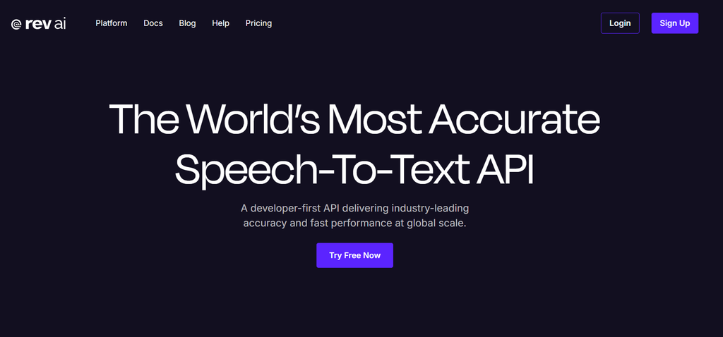 Rev AI speech recognition platform for automated audio transcription