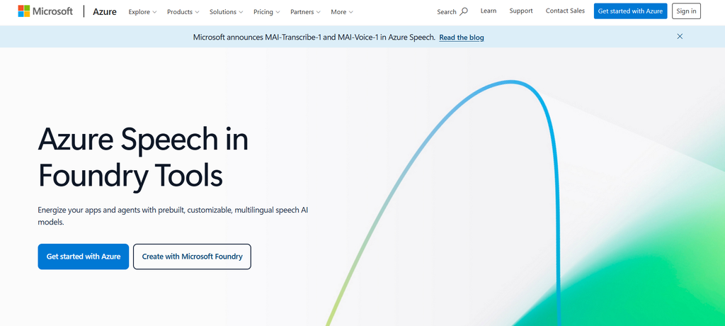Microsoft Azure AI Speech for real-time and batch speech-to-text transcription