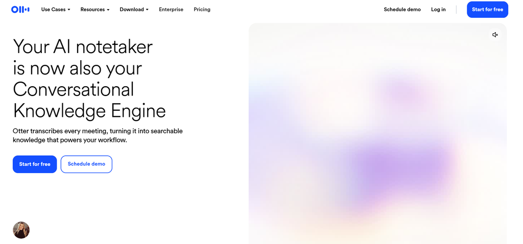 Otter.ai meeting transcription software with speaker identification and AI notes