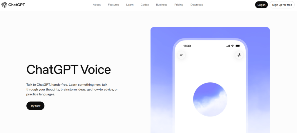 ChatGPT Voice AI assistant for natural conversations and everyday tasks