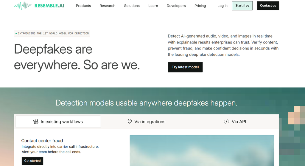 Resemble AI voice cloning platform for custom voices, speech generation and voice security
