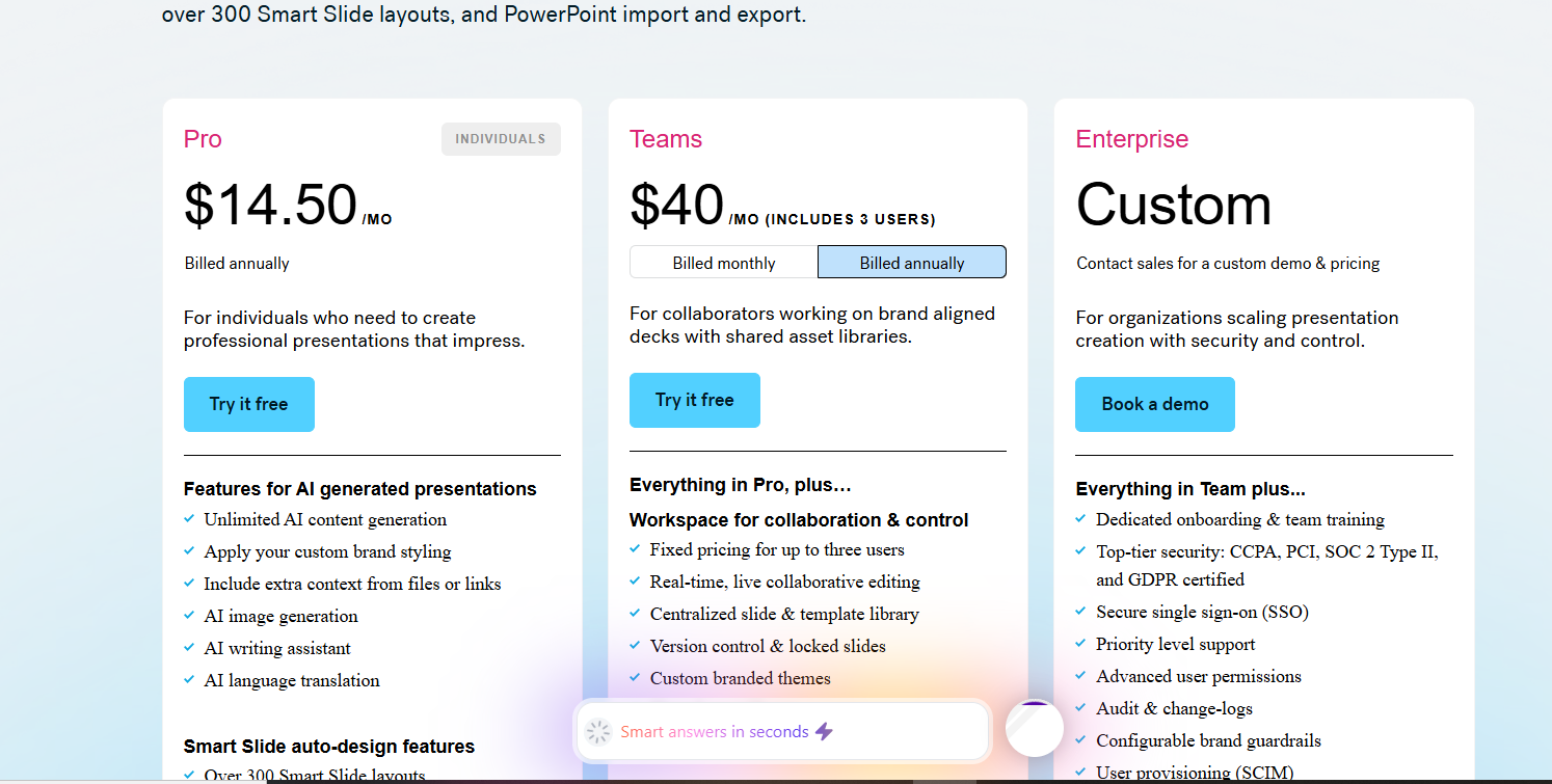 Beautiful.ai Pricing Plans and Details