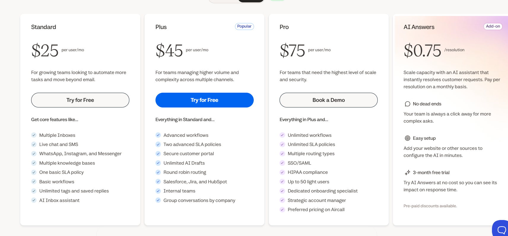 Help Scout Pricing Plans and Details