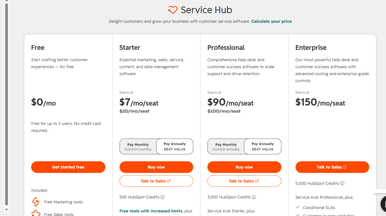 HubSpot Service Hub Pricing Plans and Details
